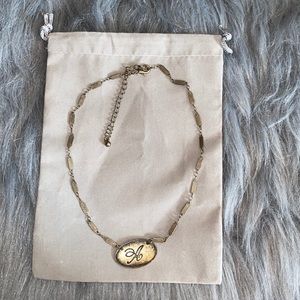 Vintage Gold Coin Pendant, Initial Necklace